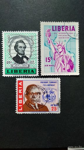ЛИБЕРИЯ \445фе\  АВИАПОЧТА. президенты. статуя свободы