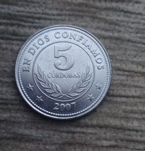 Werty71 Никарагуа 5 кордоба 2007