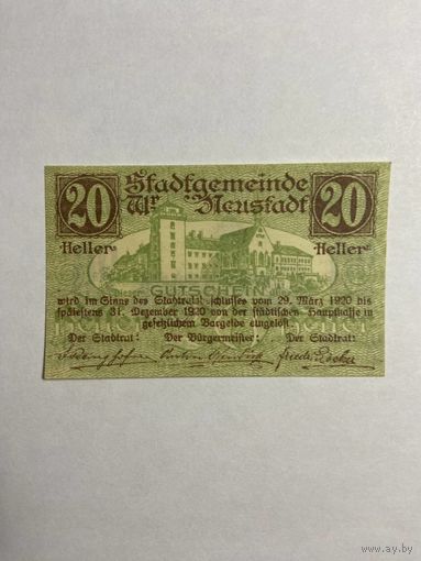 20 геллеров (нотгельды) 1921 г. Австрия.-0812