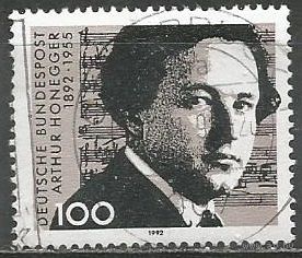 ФРГ. 100 лет со дня рождения А.Онеггера. Композитор. 1992г. Mi#1596.