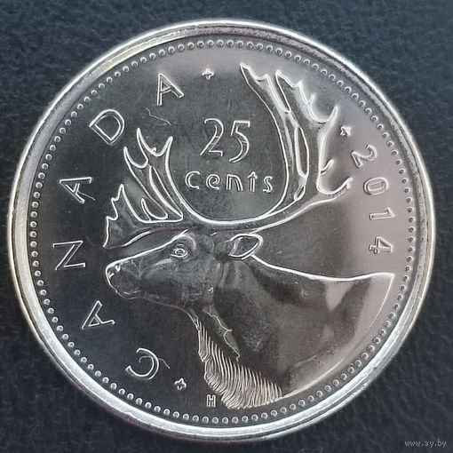 Канада 25 центов, 2014 Елизавета II, UNC. (1.1.6)