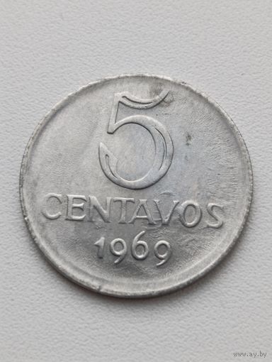 Бразилия. 5 сентаво 1969 года. (4)