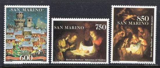 Сан Марино 1993 **  Рождество. Картины Геррита ван Хонтхорста Живопись