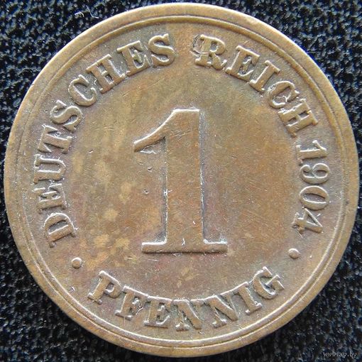 YS: Германия, Рейх, 1 пфенниг 1904F, KM# 10 (2)
