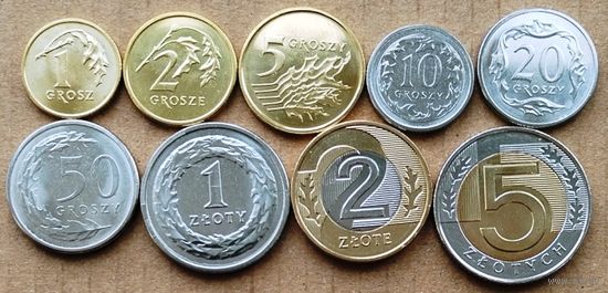 Польша, регулярный чекан 2020 г. (полный набор из 9 монет)