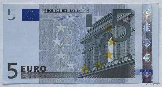 Европейский Союз 5 евро 2002 г. Подпись Вима Дуйзенберга