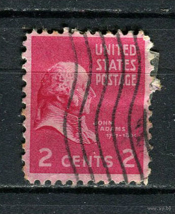 США - 1938/1954 - Джон Адамс 2С - (есть тонкое место) - [Mi.413A] - 1 марка. Гашеная.  (Лот 65Fi)-T25P15