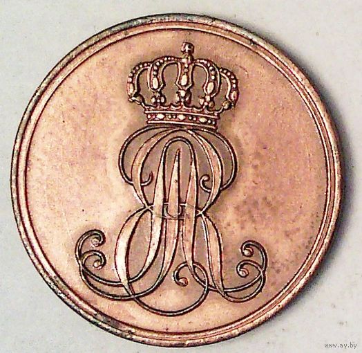 РАСПРОДАЖА!!! - ГЕРМАНИЯ ГАННОВЕР 1 пфенниг 1847 год - UNC!