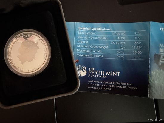 1 доллар 2013 г. Юрский период. Морские Динозавры .  Ниуэ.  В БУКЛЕТЕ.  СЕРЕБРО. 925 пр.