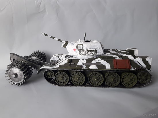 Танк Т-34 с минным тралом Обмен возможен (6)