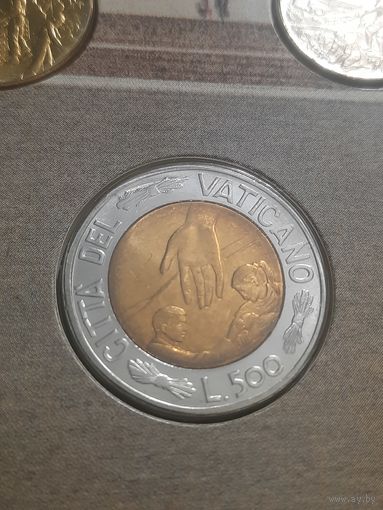 Ватикан 500 лира 1999 г ( из набора ) Время выбора Время надежды Семья Ребенок Unc