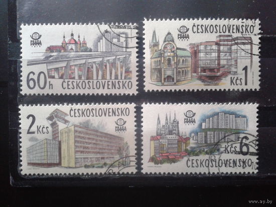 Чехословакия 1978 Фил. выставка Прага-78, архитектура Полная серия с клеем без наклеек