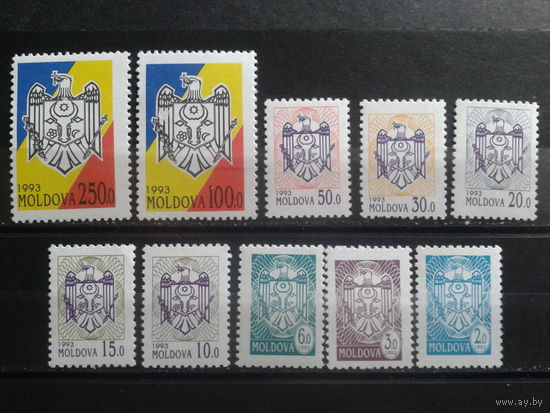 Молдова 1993 Стандарт, герб полная серия