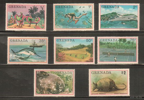 Гренада -1976(Мих.734-740)  **   ,  Спорт, Теннис, Корабль, Рыбалка, Фауна