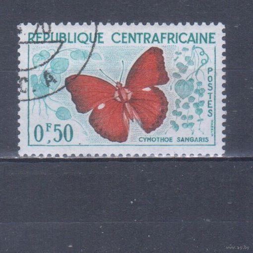 [1291] ЦАР 1960. Фауна.Бабочка.50 с. Гашеная марка.