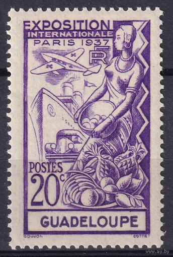 72.FrK. Франция. Колонии. Гваделупа. Всемирная выставка в Париже. 1937 г. 20C. Mi.#137. (* - описание).