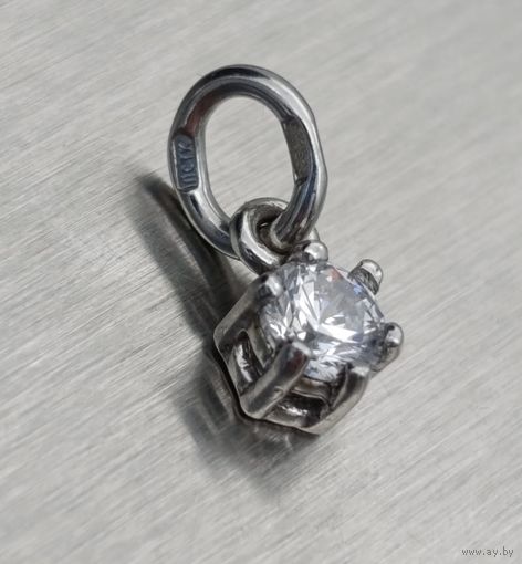 Кулон Капля росы. Серебро.