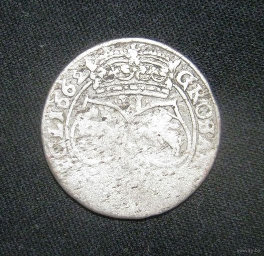 Шесть грошей 1662 года, непрочекан
