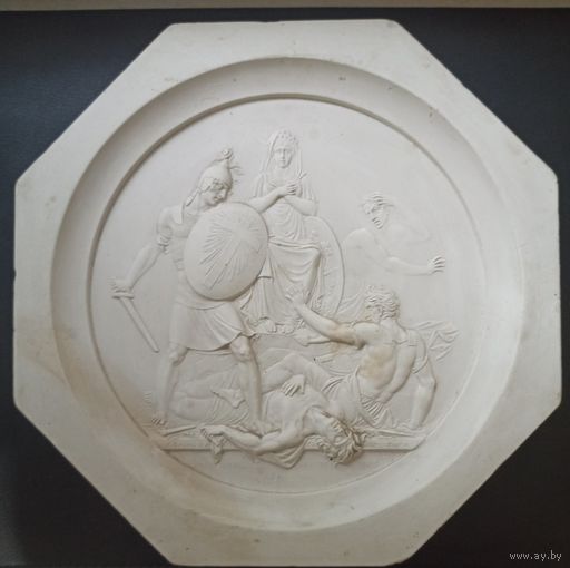 Декоративное панно (барельеф) "Освобождение Москвы . 1812 г",  бисквит . Россия.