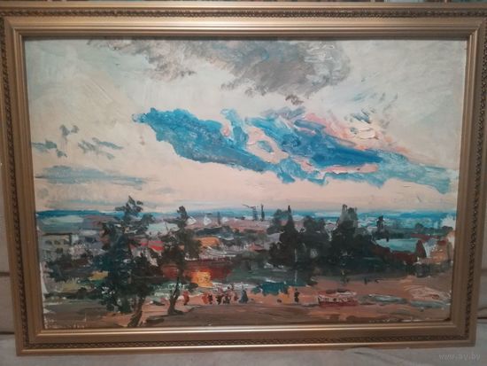 Довгялло Михаил Хрисанфович 1908-1978г Картон масло"Побережье"1968г р47-70см с рамой!