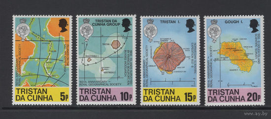 Тристан да Кунья 1980** Карты островов, 150 лет Королевскому географическому обществу