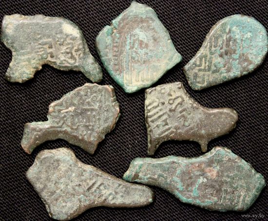 Дирхемы 13-14 века, Государство Ширваншахов (Азербайджан). Интересные формы, одним лотом!