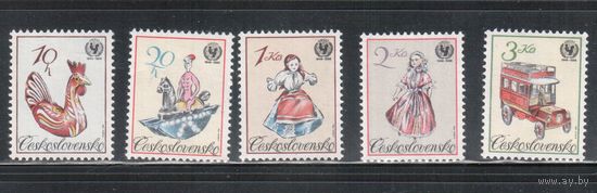Чехословакия-1986,(Мих.2867-2871)  ** ,  ЮНИСЕФ, Игрушки(полная серия)
