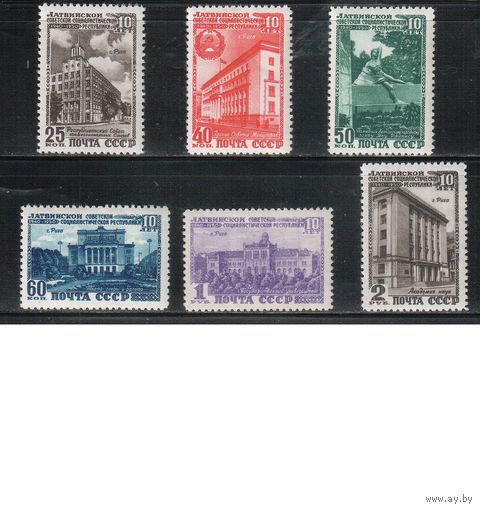 СССР-1950, (Заг.1449-1454),   **   , Латвийская ССР (полная серия)