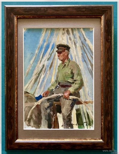 Козловский А.С. К/М, 26х35см. с рамой и паспарту. 1958г.