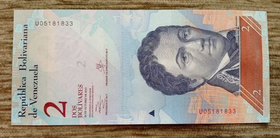 Werty71 Венесуэла 2 боливара 2013 UNC банкнота