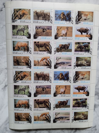 Фауна. Манама (ОАЭ). 1971. 2 малых листа с/з. Michel N 514-533 (44,0 е)