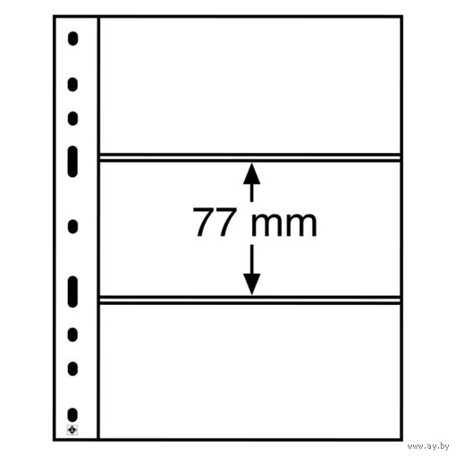 Лист для 3 банкнот OPTIMA (ОПТИМА) 3C Leuchtturm. Германия, упаковка 10 штук.