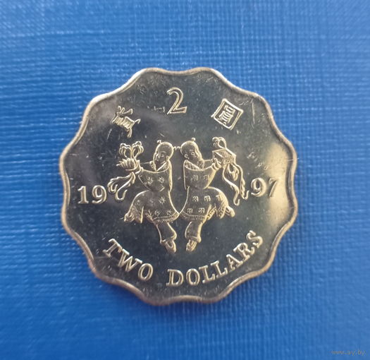 Гонконг 2 доллара 1997 год возвращение Гонконга Китаю единственный год чекана