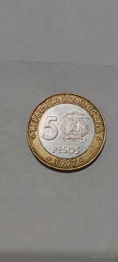 Доминиканская республика 5 песос 1997