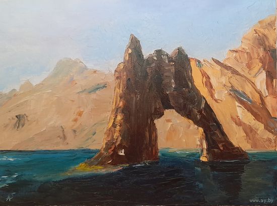 Картина маслом "Крым". Мастихин, холст на картоне 40х30 см