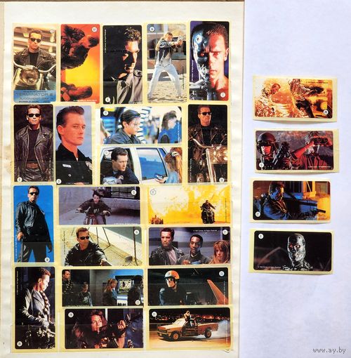 Наклейки от жвачки Терминатор Terminator 1990г. 24 ШТУКИ!!!