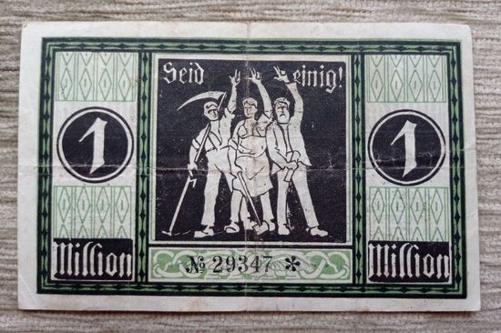 Werty71 Германия Веймар 1000000 марок 1923 банкнота 1 миллион гроссгельд Гоппиген Гёппинген