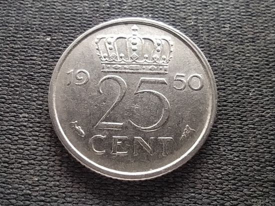 Нидерланды, 25 центов 1950,  KM# 183