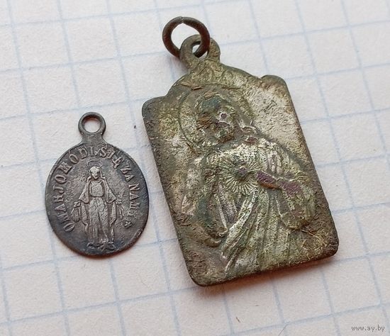 Медальоны католические, серебро, медный сплав, серебрение, сборный лот