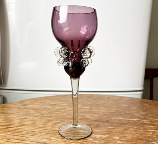 Бокал подсвечник Марганцевое стекло 25см