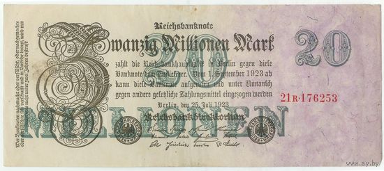 Германия, 20 миллионов марок 1923 год.