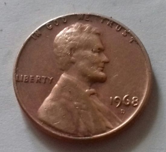 1 цент, США 1968 D
