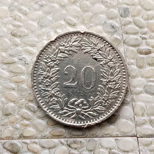 20 раппенов 1975 года Швейцария. Швейцарская конфедерация.