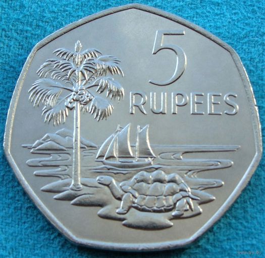 Сейшельские острова. 5 рупий 1972 год  КМ#19  Тираж: 220.000 шт