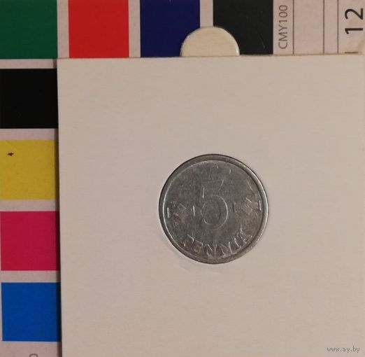 Финляндия 5 пенни 1980 в холдере