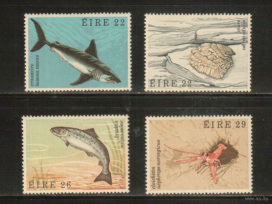 Ирландия-1982(Мих.472-475) , ** , Морская Фауна, Рыбы, Раки, Раковины (полная серия)