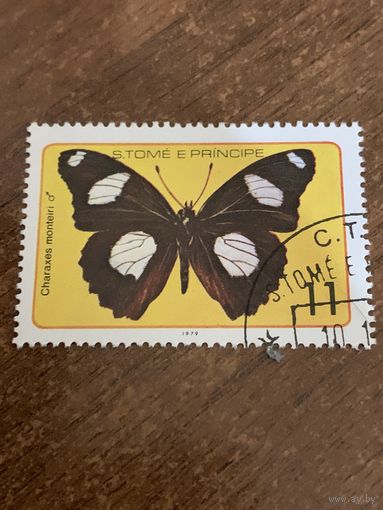 Сан Томе и Принсипи 1979. Бабочки. Charaxes monteiri. Марка из серии