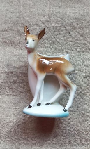 Статуэтка фарфоровая ГДР Германия Оленёнок Косуля клеймо Графенталь