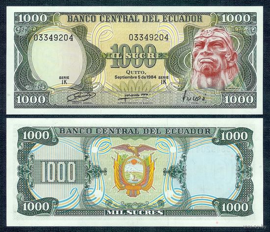 Эквадор 1000 сукре 1980 год,UNC