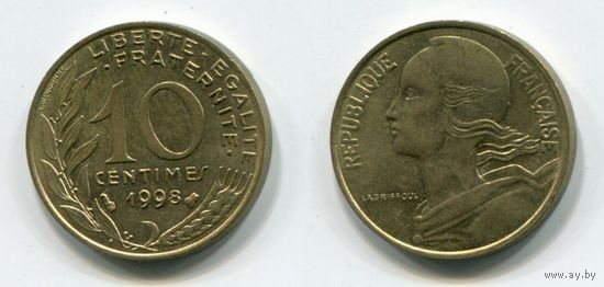 Франция. 10 сантимов (1998, XF)